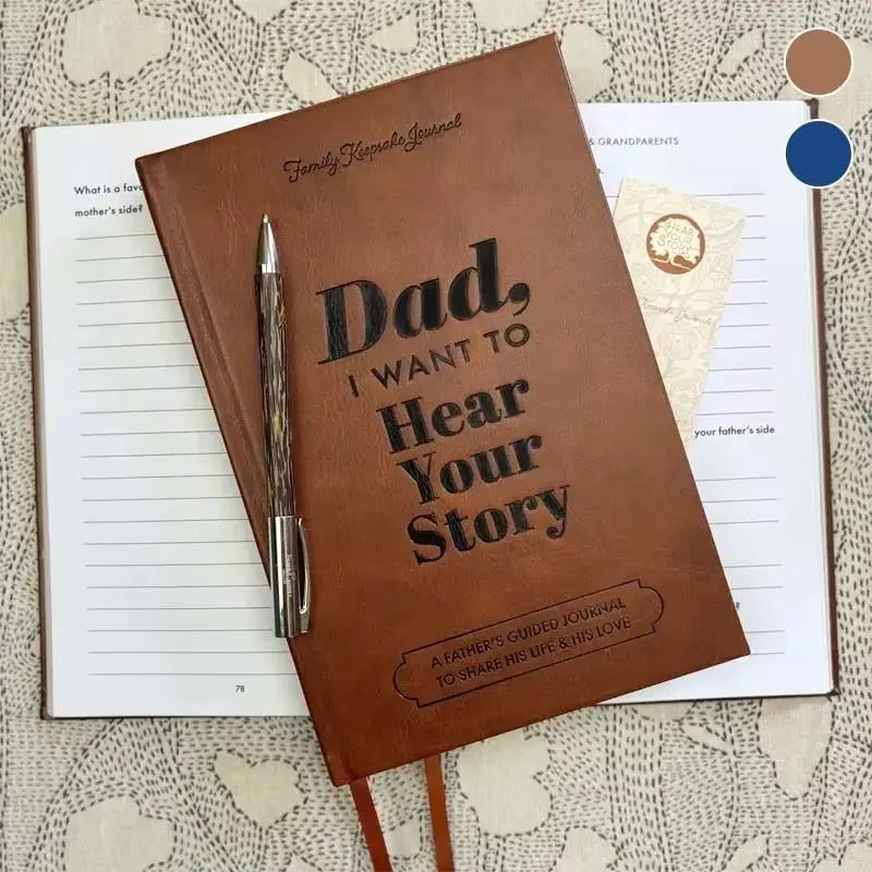 Mom, Dad, I Want to Hear Your Story - Leather Memory Book | Guided Journals to Capture Parents Life Story