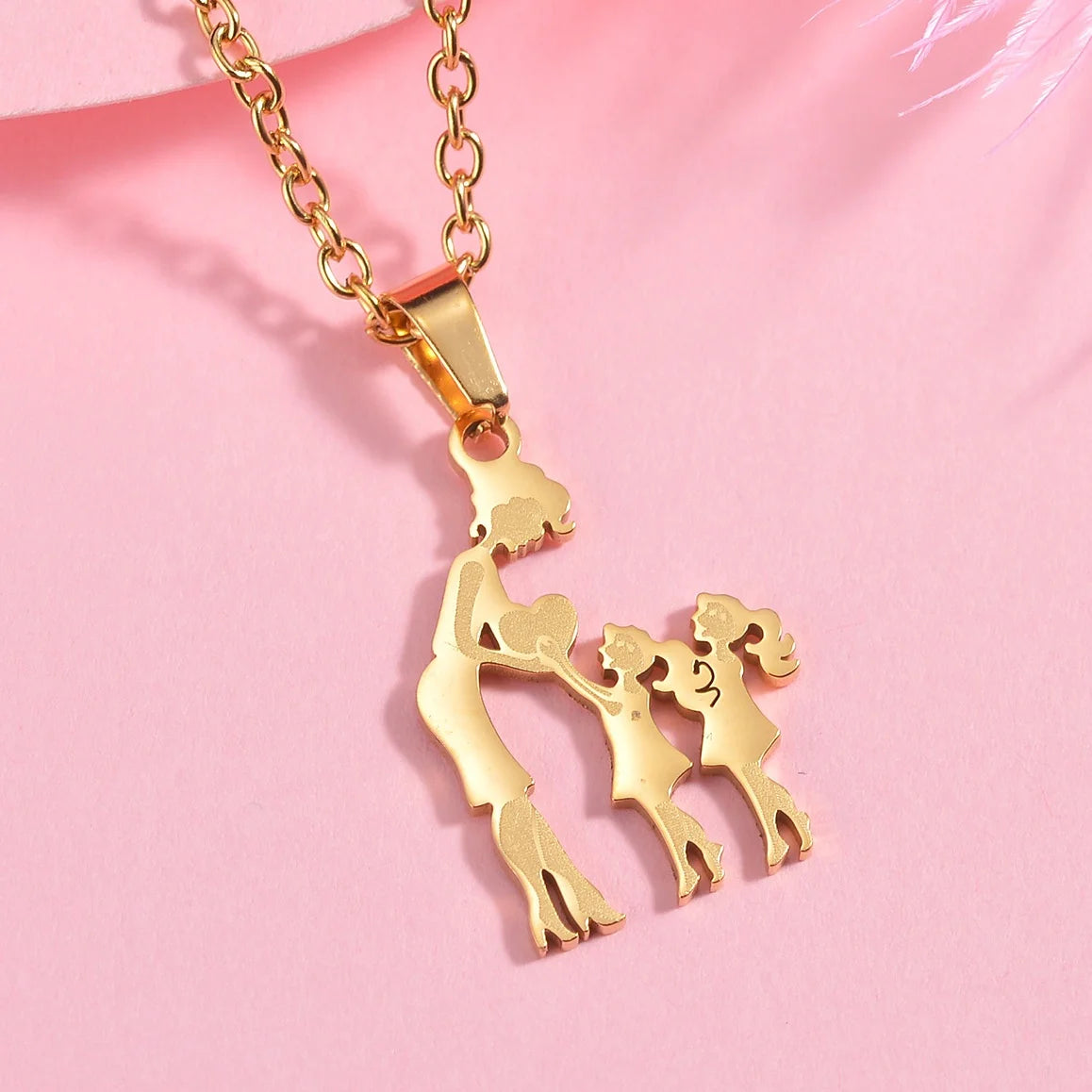 Stainless Steel Family Necklace – Mama Pendant Gift for Women & Kids | Birthday or Mother’s Day Jewelry for Girls & Boys
