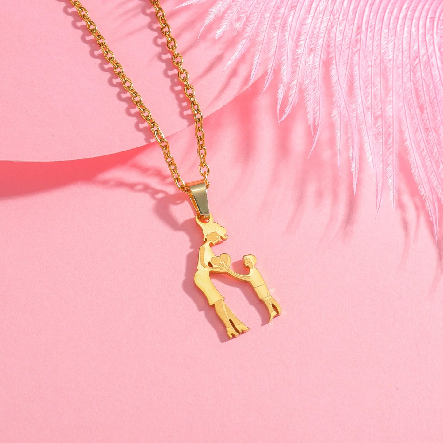 Stainless Steel Family Necklace – Mama Pendant Gift for Women & Kids | Birthday or Mother’s Day Jewelry for Girls & Boys