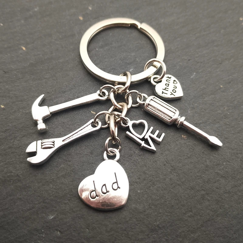 Heart-Shaped Engraved Letter Keychain