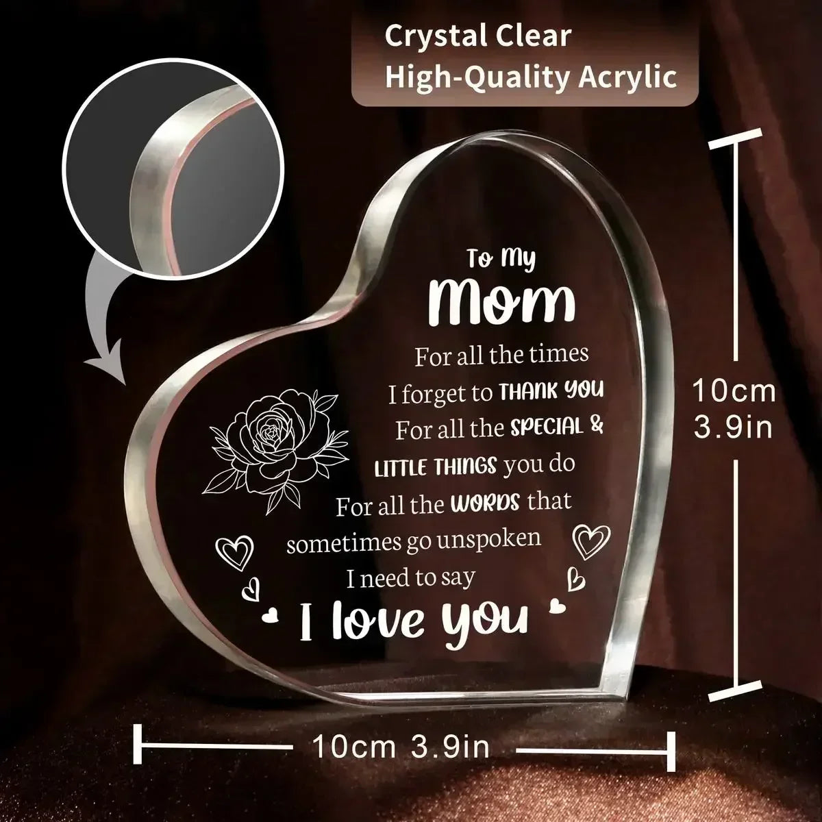 Acrylic Heart-Shaped Love Letter