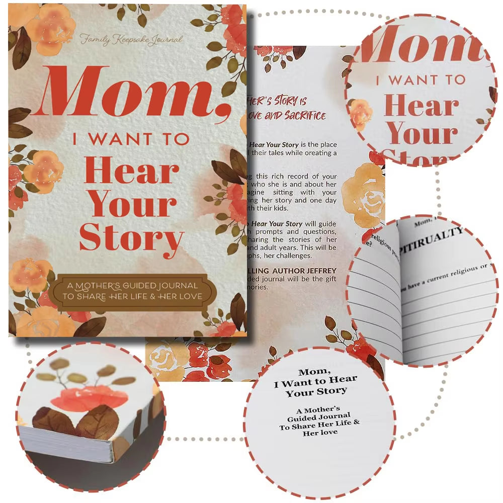 Mom, Dad, I Want to Hear Your Story - Leather Memory Book | Guided Journals to Capture Parents Life Story