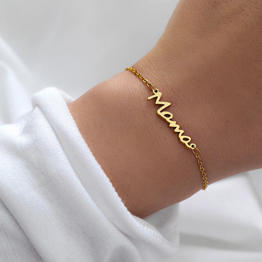 Stainless Steel Bracelets Mama, Mom Gift