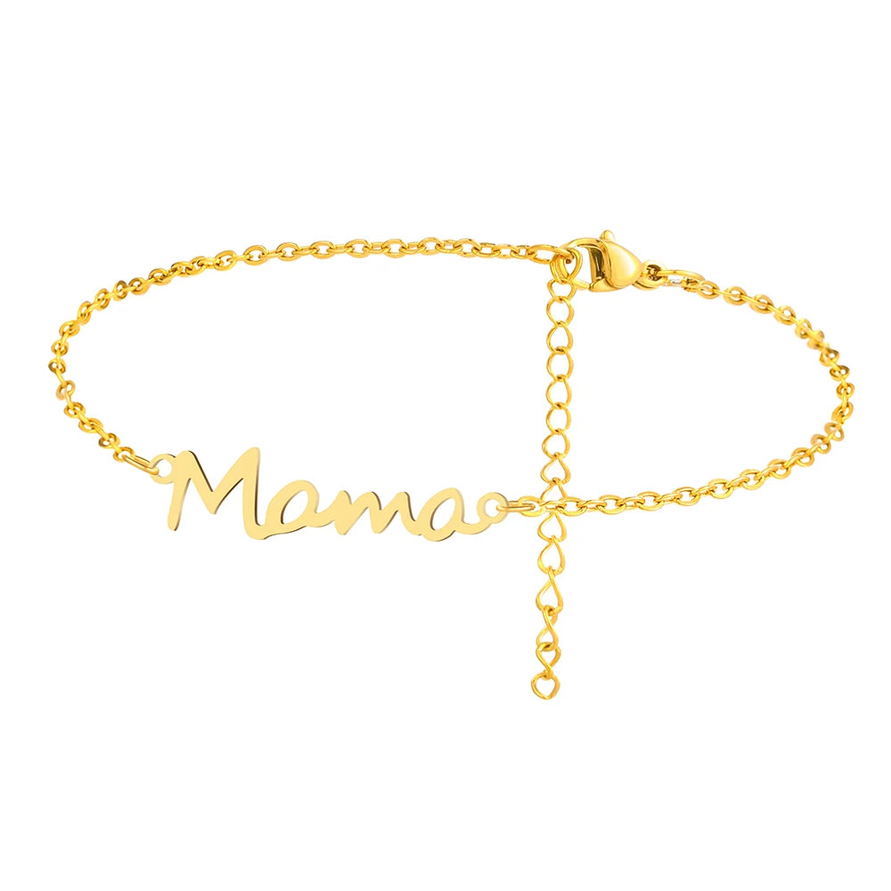 Stainless Steel Bracelets Mama, Mom Gift