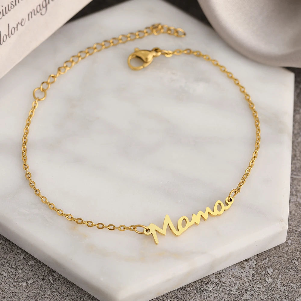 Stainless Steel Bracelets Mama, Mom Gift