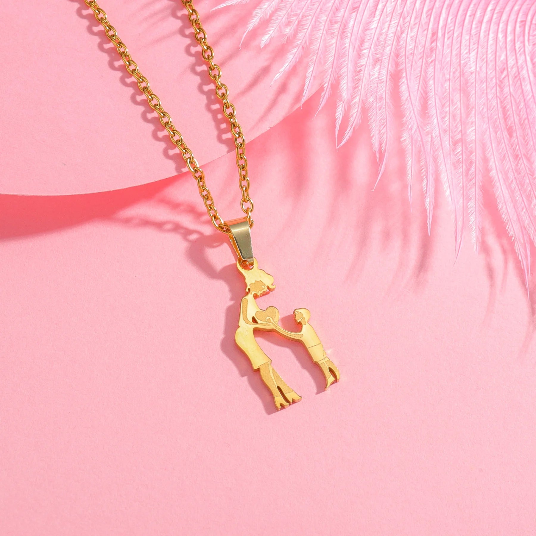 Stainless Steel Family Necklace – Mama Pendant Gift for Women & Kids | Birthday or Mother’s Day Jewelry for Girls & Boys