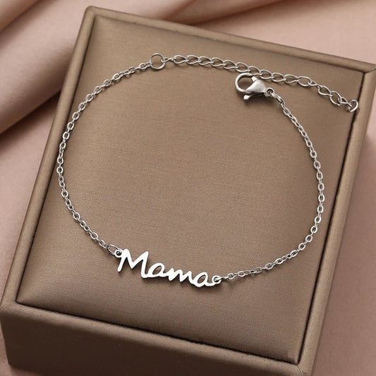 Stainless Steel Bracelets Mama, Mom Gift